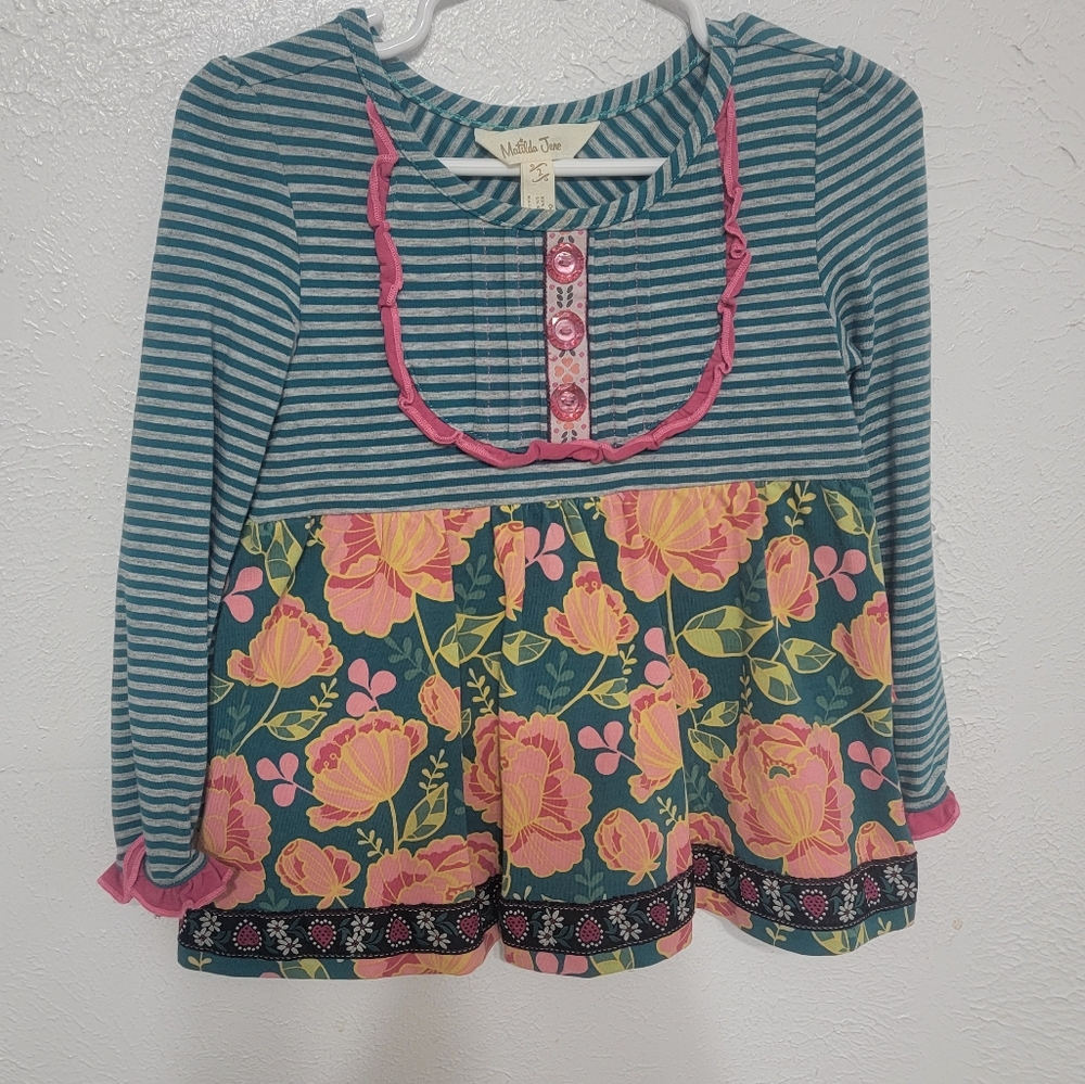 Matilda Jane Shirt, Size 2T, green/pink